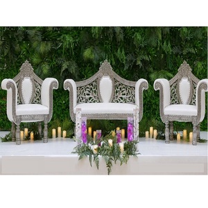 Conjunto de sofás plateados para escenario de boda, conjunto de sofás de moda para boda - Product Image 1