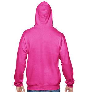 Pull à capuche unisexe 100% coton en polaire rose avec impression personnalisable grande taille (taille jusqu'à 6XL) pour l'hiver - Product Image 3