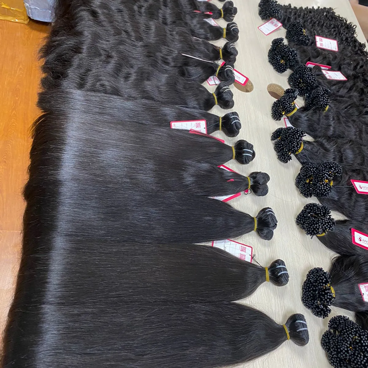 Straight Machine Weft High Quality hair extensions 100 percent vietnamese human raw straight hair