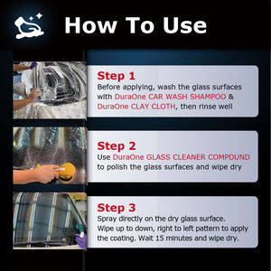 Recubrimiento de Vidrio Cerámico Líquido DuraOne Nano - Superhidrófobo y Antivaho 25ml Durabilidad de 6 Meses para Ventanas de Automóviles - Product Image 6