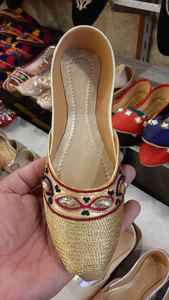Khussa Shoes <b>for</b> Girls Spring Season Fancy Pakistani <b>for</b> <b>Slippers</b> Embroidered Embossed Logo Soft Flexible Toe <b>for</b> Outdoor Use - Product Image 2