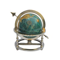Globo de mapa del mundo de aluminio de alta calidad, acabado pulido, plateado Color/Negro, diseño moderno para oficina, hogar, sala de estar, geografía