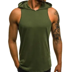 NEW ARRIVAL Hot Selling Superb Plain Custom Stringer Hooded Tank Top by Pakistan Supplier