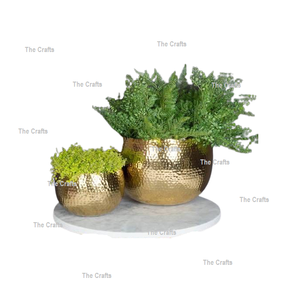 ชุดกระถางต้นไม้เหล็กสองสีทองสำหรับปลูกต้นไม้กลางแจ้งและในร่ม - Product Image 4