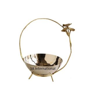 Bol décoratif en forme de feuille pour fruits secs et amandes, design antique doré, pour servir des fruits secs, vaisselle de fête de mariage - Product Image 2