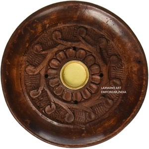 Durable Vintage Style Wooden Round Hand Carved <b>Incense</b> <b>Sticks</b> <b>Holders</b>/Burners <b>For</b> Religious Use Wholesale From India - Product Image 1