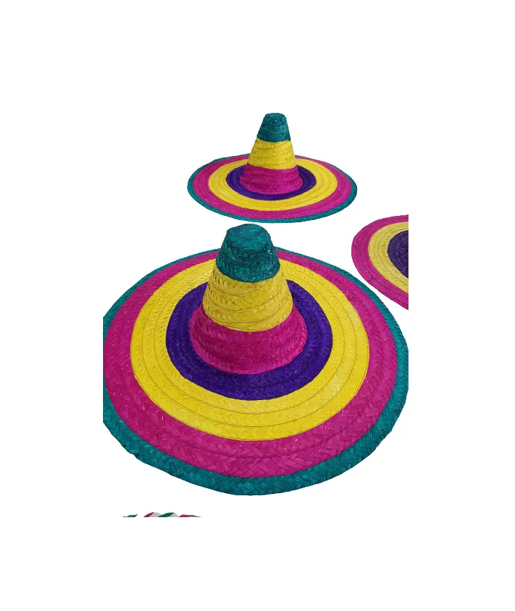 Sombrero de paja trenzado Multicolor, Sombrero de paja trenzado con correa de China y borde de ala Funky para Sombrero de paja, color dorado, 99
