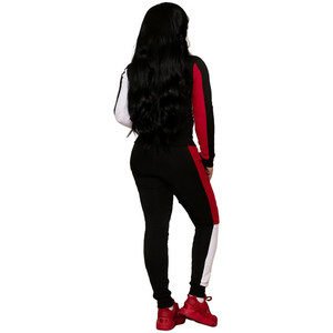 <b>Long</b> Sleeve Hooded Pullover Sweatshirt <b>Matching</b> Jogger Sweatpants 2-Piece Unisex Tracks Set Polyester/Cotton Printed - Product Image 4