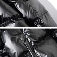 Veste bomber unisexe en tissu polyester/coton brillant de style décontracté OEM, col montant en laine, fermeture éclair, vente en gros, veste d'hiver