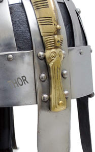 Casque de chevalier avec armure européenne, finition argentée, style médiéval, en métal, portable - Product Image 5