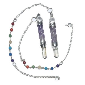 Buy Online Amethyst Spiral 3pcs Pendulums : Amethyst Spiral 3pcs Pendulums for Sale - Product Image 1