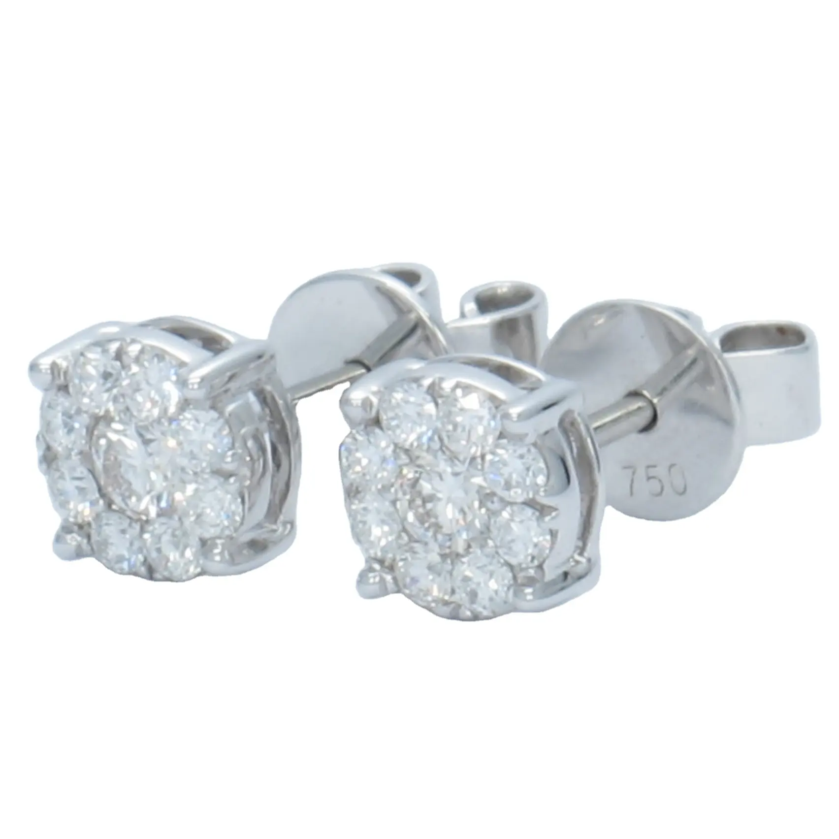 Boucles d'oreilles fines et romantiques de haute qualité, nouveauté 182455, bijoux fins en or blanc 18k avec diamants naturels