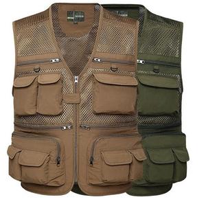 Gilet de chasse et de pêche multi-poches de haute qualité avec support de logo personnalisable - Product Image 4