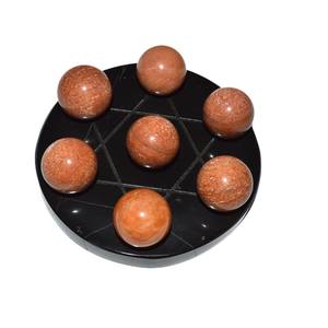 Artisanat en pierre semi-précieuse 7 points d'aventurine verte sur une base en quartz rose David Gold Star - Product Image 5