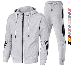 Men custom clothing jogging men tracksuit running suit men's hoodie cotton blanks full zip up apparel sweatsuit - Product Image 2