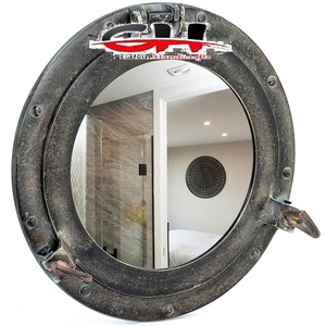 Laiton PortholeDark Noir Patine Hublot Vintage Navire Décor Miroir Pirate Cadeau Noir Poussin Élégant À L'ancienne Mur cadeau - Product Image 2