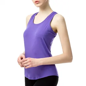 Vente en gros de couleur violette 100% coton jersey vêtements de gymnastique slim fit femmes débardeurs d'été sans manches body w