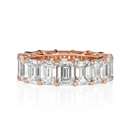 10K Rose Gold Eternity Ring VVS Moissanite Diamond Wedding Band Custom Luxurious Anniversary Ring