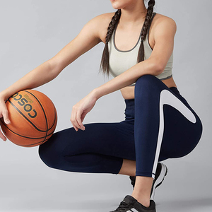 Rainbow Striped <b>Polyester</b> <b>Leggings</b> 2021 Casual Black Sporting Elastic Force Breathable <b>Polyester</b> <b>Leggings</b> For Women - Product Image 3