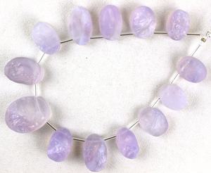 Gema de cuarzo Natural de lavanda para fabricación de joyas, piedra preciosa ovalada de calidad impresionante, 13 piezas - Product Image 1