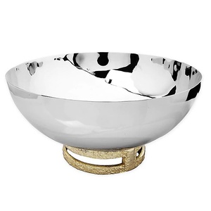 Tazón de servicio de aluminio con Chip y hoja de flor, cuenco para vajilla de estilo europeo, Color plateado, el más vendido - Product Image 6