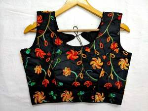 Sari prêt-à-porter grande taille avec travail de miroir Aari, haut de sari pour femme prêt à porter, taille 40 - Product Image 5