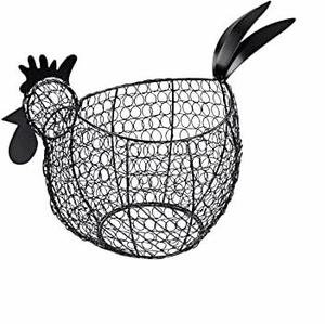 Handmade Best Quality Iron Hen Basket Black Color Kitchen Decorative Wire Storage Basket Home Storage <b>Egg</b> Holder Design - Product Image 5