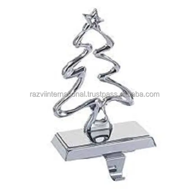 Wholesale Custom Decoration Metal Christmas Stocking holder Aluminium Christmas Stocking Holder