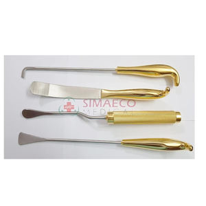 ENSEMBLE de 4 dissecteurs mammaires en acier avec poignée en or Source d'alimentation électrique Propriétés des instruments chirurgicaux - Product Image 1