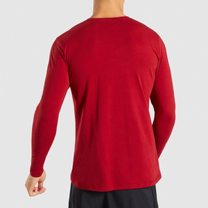 Camiseta de manga larga con estampado Digital para hombre, camiseta 95% de bambú 5% de algodón para entrenamiento en gimnasio y correr, venta al por mayor - Product Image 4