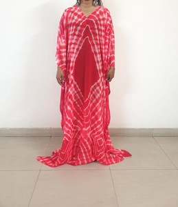 Caftán de rayón de verano hecho a mano para mujer, vestido de lino Floral bohemio de manga larga, informal hasta el suelo, tinte de corbata, dulce Natural - Product Image 2