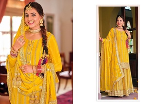 Traje Salwar Kameez de Diseñador con Dupatta, Ropa Femenina India y Pakistaní, Bordado con Pedrería, Seda y Malla, Precio Bajo al por Mayor - Product Image 3