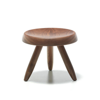 Tabouret de Bar Haut de Gamme Moderne et Rond, Style Ottoman Charlotte Perriand, Modèle Méribel