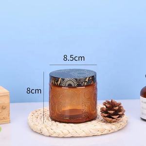 Bougies rondes, Logo personnalisé quantité minimale <span class=keywords><strong>de</strong></span> commande 120ml, 250ml, 3 pièces, <span class=keywords><strong>en</strong></span> Stock, forme ronde, couleur, rouge, blanc, rose, contenant gaufré - Product Image 3