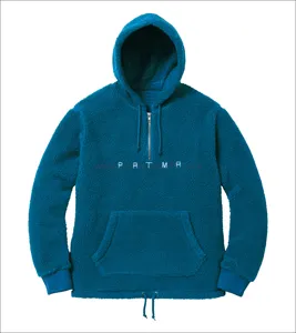 Custom Made Sherpa Fleece Hoody with your Custom Embroidery logo on it available in more then 50 colors street wear apparels