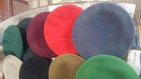 Boina de Lana Roja Unisex, Casual, Primavera-Otoño, 56-58CM, Tela de Terciopelo, Gorro de Moda para Adultos