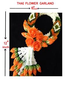 งานฝีมือประดับตกแต่งแบบไทย สายรุ้งผ้าลายดอกกุหลาบหวาน ทำมือ ขนาด 6 นิ้ว - Product Image 5