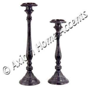 Soporte de pilar de vela de boda de aluminio más vendido Acabado en plata cepillada Diseño europeo moderno Juego de 2 por Axiom Home Accents - Product Image 2