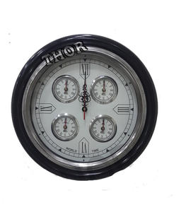 Round Classic <b>Wall</b> <b>Clock</b> <b>Decorative</b> Black Wooden <b>Clock</b> Steel Design World <b>Clock</b> Dorm Room & Home Office Item - Product Image 4