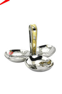 Bol à service en métal bambou, bol de service en bambou - Product Image 5