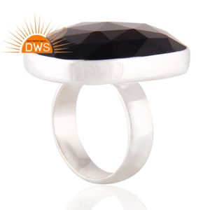 Designer Solide 925 En Argent Sterling Bague Chunky Pour Les Femmes En Gros Bijoux En Argent Fin Fumé Naturel Anneau de Pierres Précieuses - Product Image 3