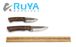 Cuchillo de Acero de Damasco de 8 Pulgadas con Funda, Mango de Nogal, Cuchillo Hecho a Mano con Funda de Cuero, Aprobado por la CE - Product Image 6