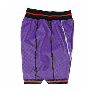 กางเกงขาสั้นสีม่วงย้อนยุคกางเกงขาสั้นบาสเก็ตบอลลายทางกางเกงขาสั้นทำจากโพลีเอสเตอร์ทำจากปากีสถาน - Product Image 3
