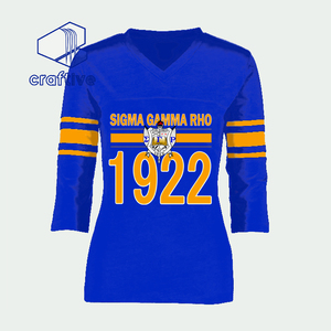 Blusa elegante de manga larga para mujer, ropa de calle transpirable con logotipo frontal, estilo Sigma Gamma Rho - Product Image 1