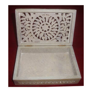 Boîte à bijoux rectangulaire en pierre, sculpté à la main pour cadeaux de l'aïd, 20 pièces - Product Image 1