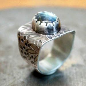 Haute qualité IGI certifié naturel Labradorite grand lourd 925 en argent Sterling fait à la main bague de mariage bijoux en gros usine - Product Image 2