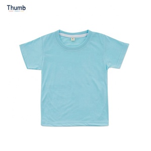 New Fashion 100% Polyester T Shirt Blue Colour Short Sleeve Quick Dry and Soft Fabric for Sublimation Printing Made in Thailand - Product Image 3
