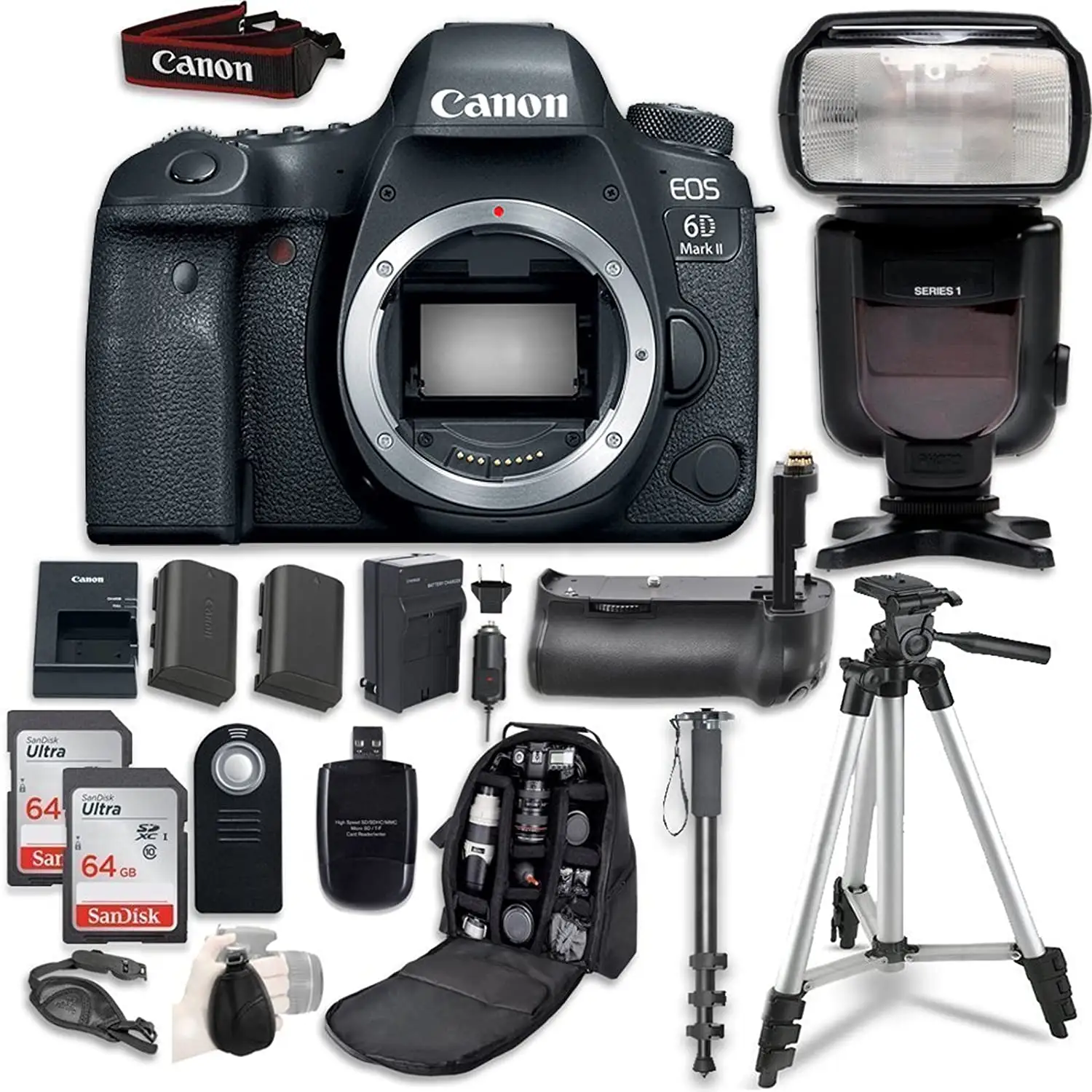 Cámaras Canon EOS 6D Mark II DSLR, lentes EF 24-105mm USM, WiFi activado con paquete, venta al por mayor
