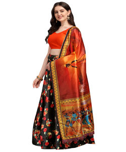 À la mode Kanchipuram soie imprimé Lehenga Choli avec Dupatta vêtements traditionnels prix de gros vêtement ethnique ApparelGarment - Product Image 6