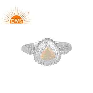 Natural Ethiopian <b>Opal</b> Gemstone <b>Ring</b> Jewelry Triangular Handmade Fine <b>Silver</b> <b>Ring</b> Jewelry Manufacturer - Product Image 1